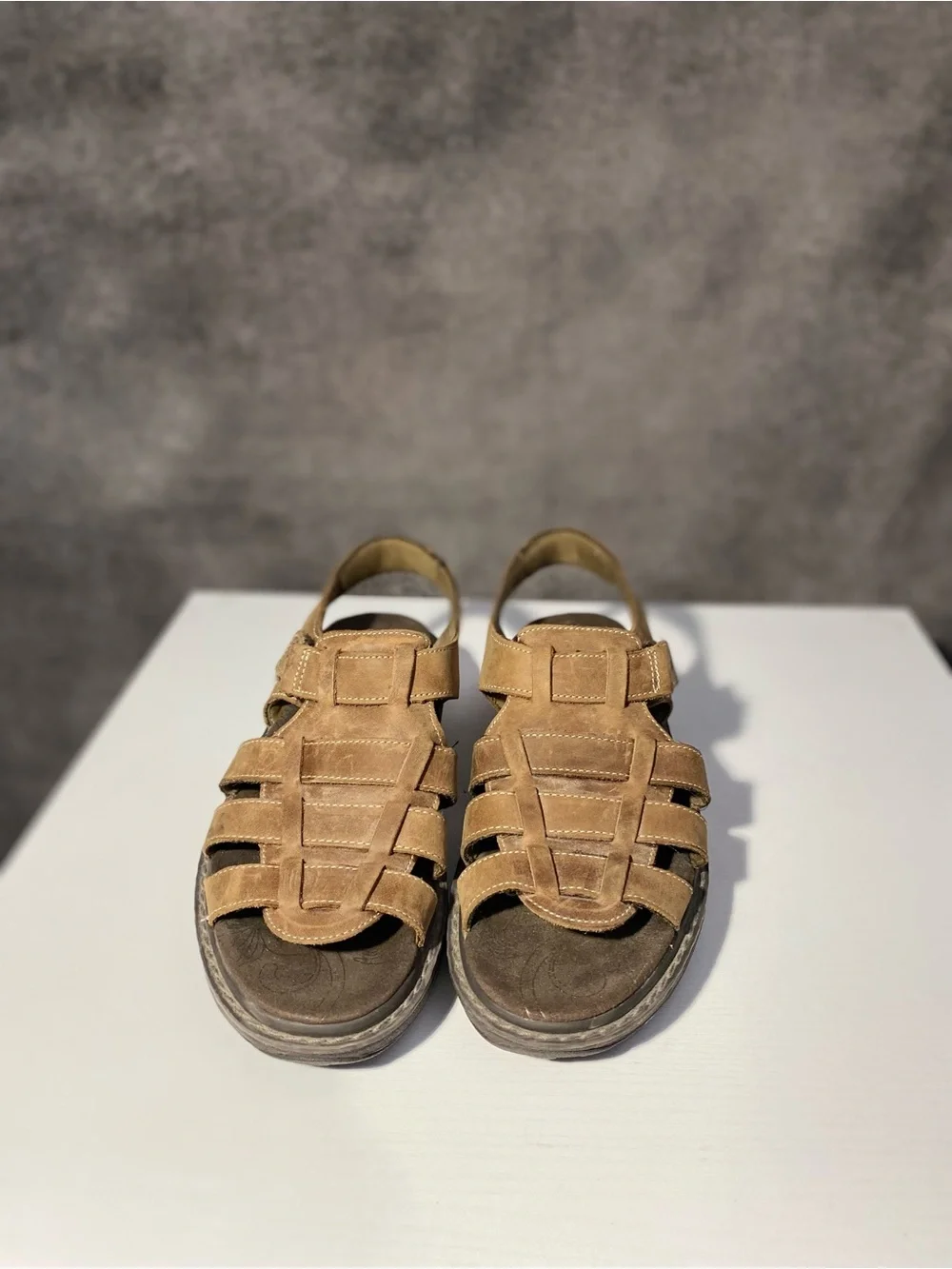 Skechers Shape-ups 12295 Women 6.5 Brown Leather Fisherman Rocker Sandals Toning